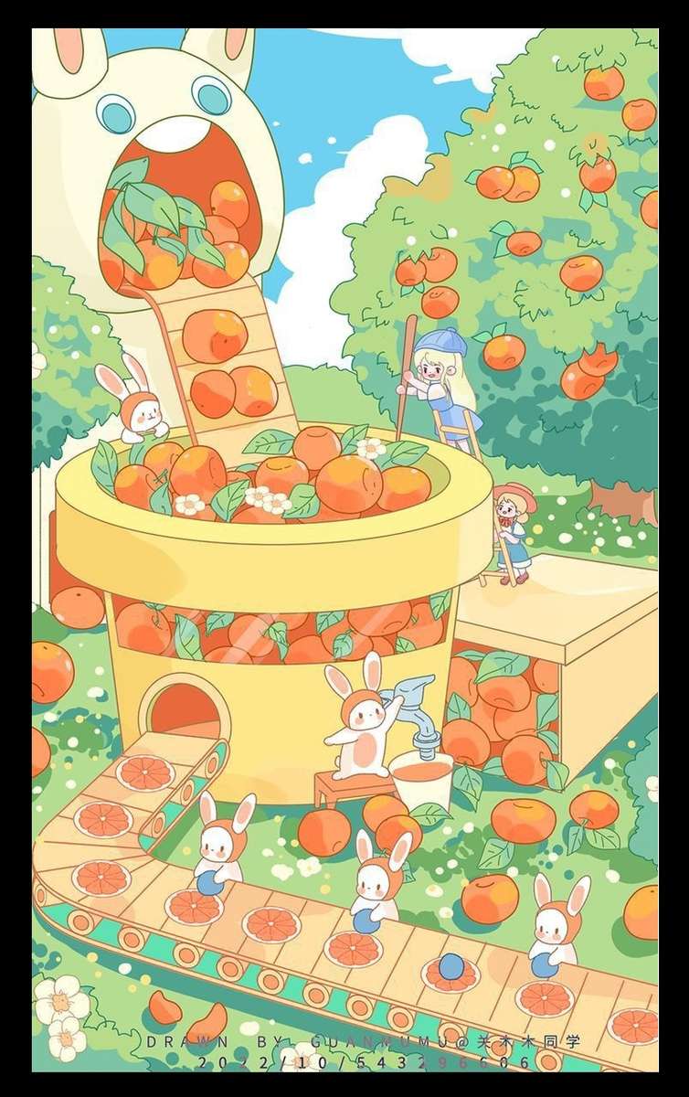 Śliczne króliczki - sztuka fabryczna Clementine puzzle online ze zdjęcia