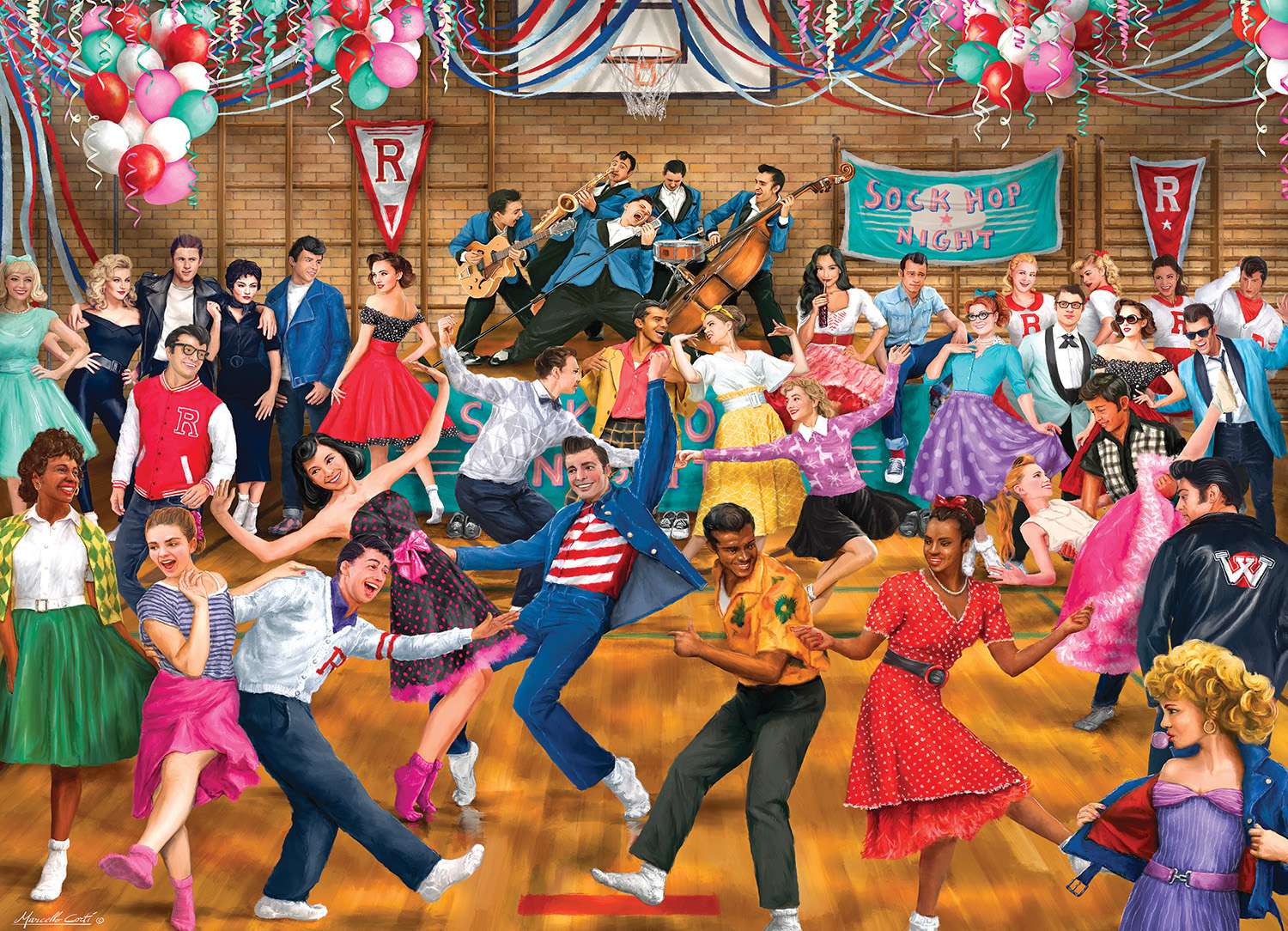 Impreza taneczna ze skarpetkami puzzle online ze zdjęcia