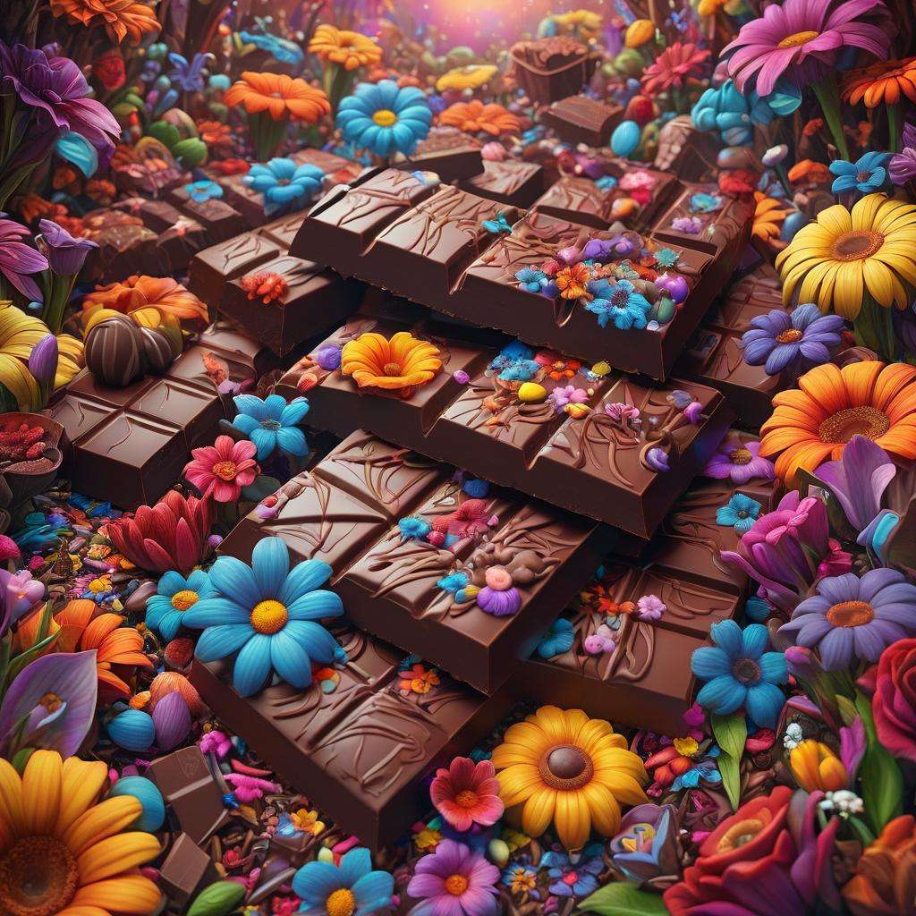 Kwiaty i czekolada puzzle online