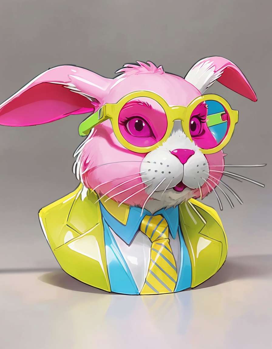 nerdowy króliczek puzzle online ze zdjęcia