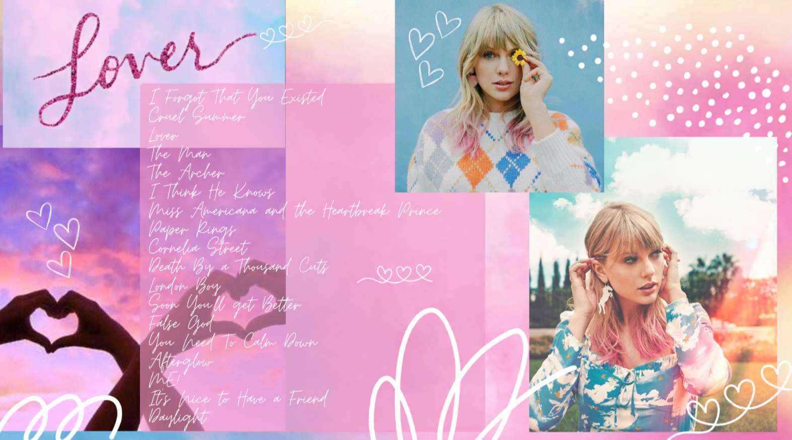 Kolaż z epoki kochanka Taylor Swift puzzle online ze zdjęcia