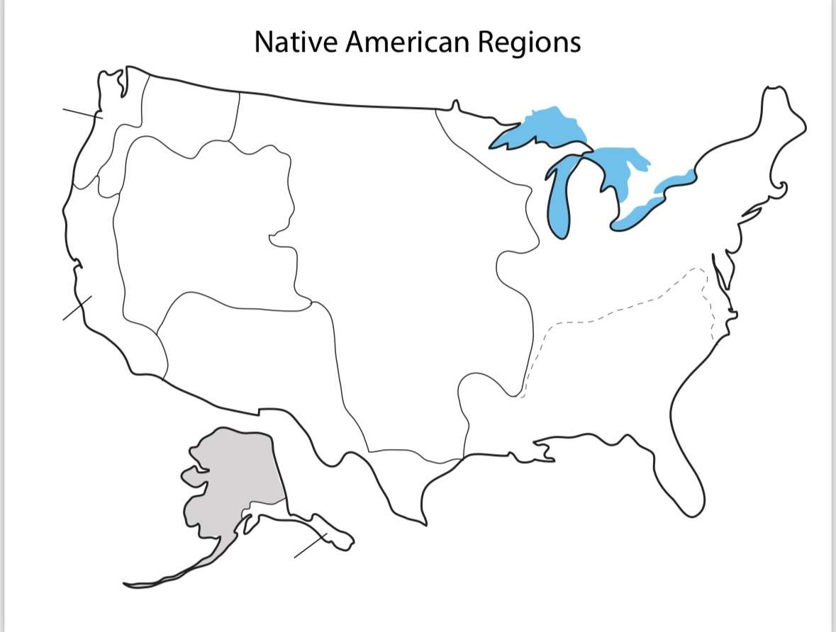 Regiony rdzennych Amerykanów puzzle online