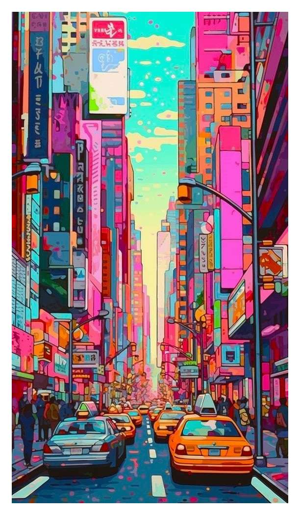 Kolorowa ulica miasta Technicolor puzzle online