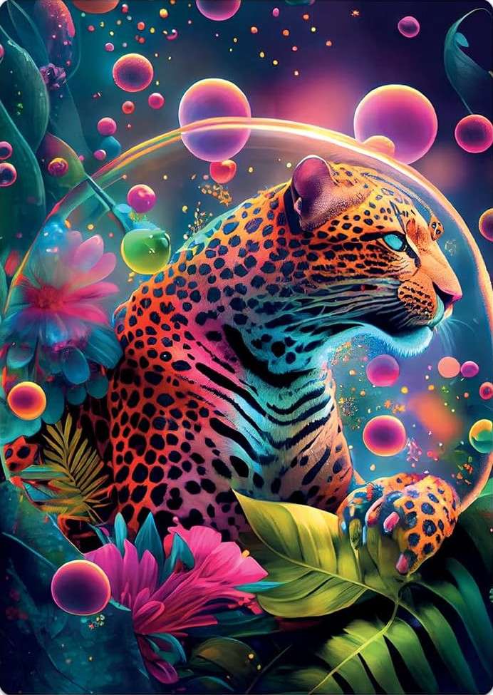 Neonowy Jaguar puzzle online ze zdjęcia