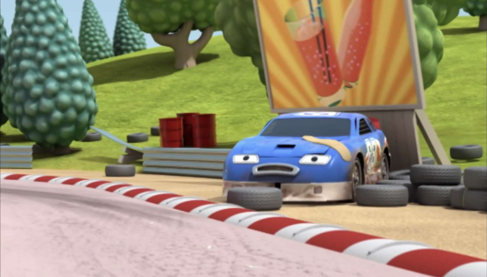 Roary samochód wyścigowy z blaszanym dachem puzzle online ze zdjęcia