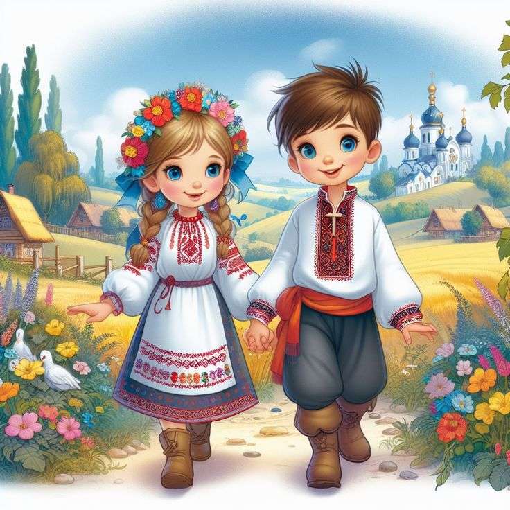 Dzieci są Ukraińcami puzzle online ze zdjęcia