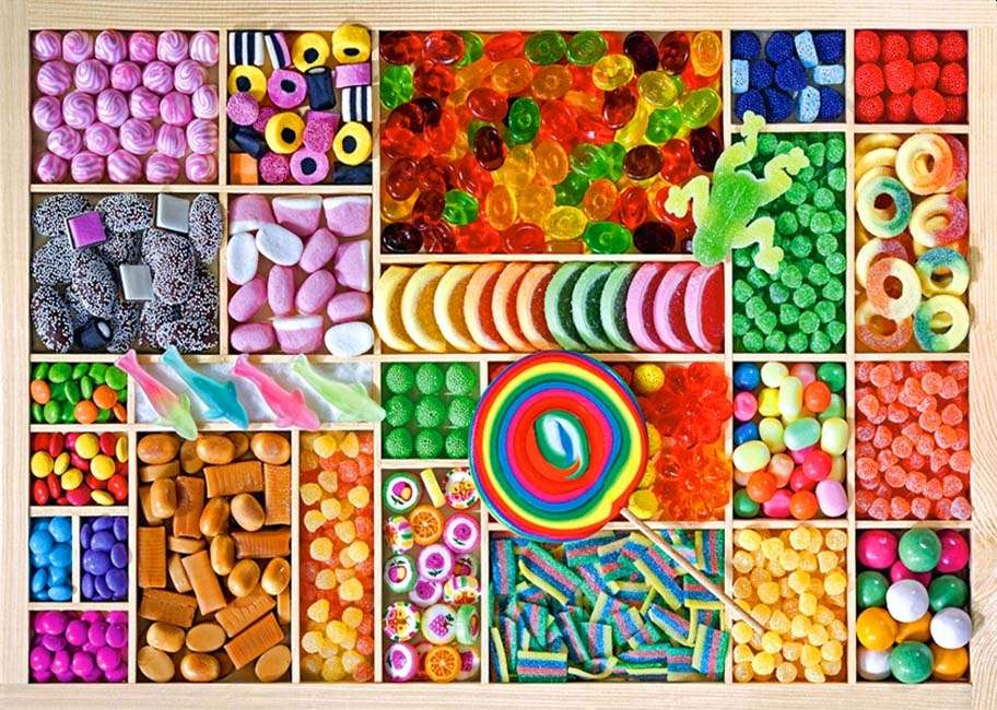 Słodki kolaż w pudełku puzzle online ze zdjęcia