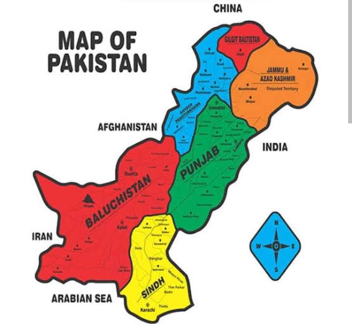 Mapa Pakistanu puzzle online