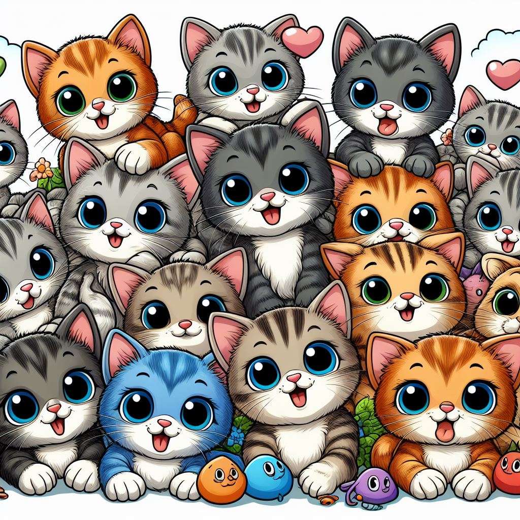 Disegno gattini che cantano puzzle online ze zdjęcia