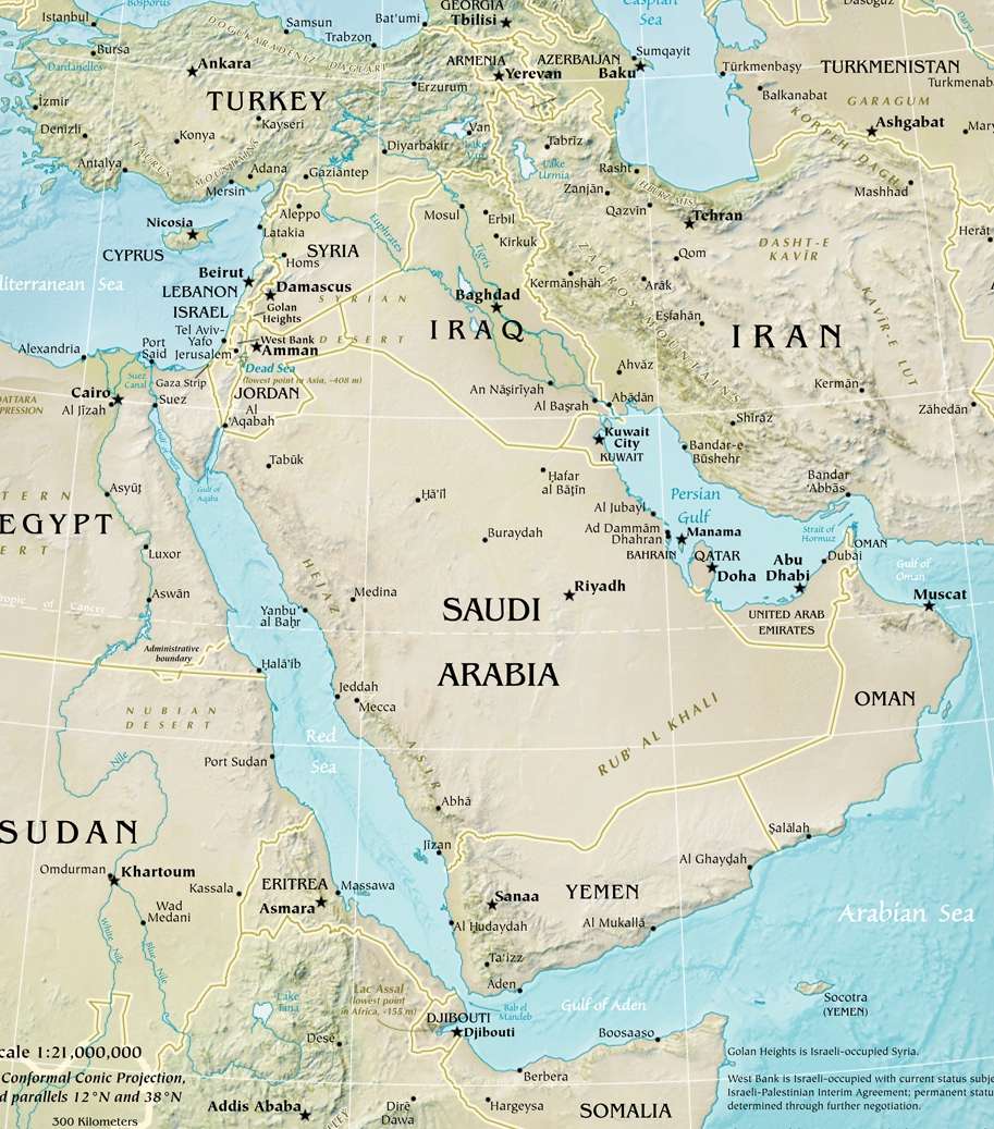 Mapa Bliskiego Wschodu puzzle online