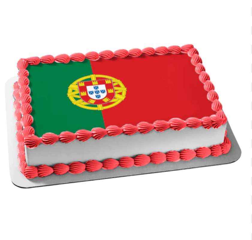 Ciasto z flagą Portugalii puzzle online ze zdjęcia