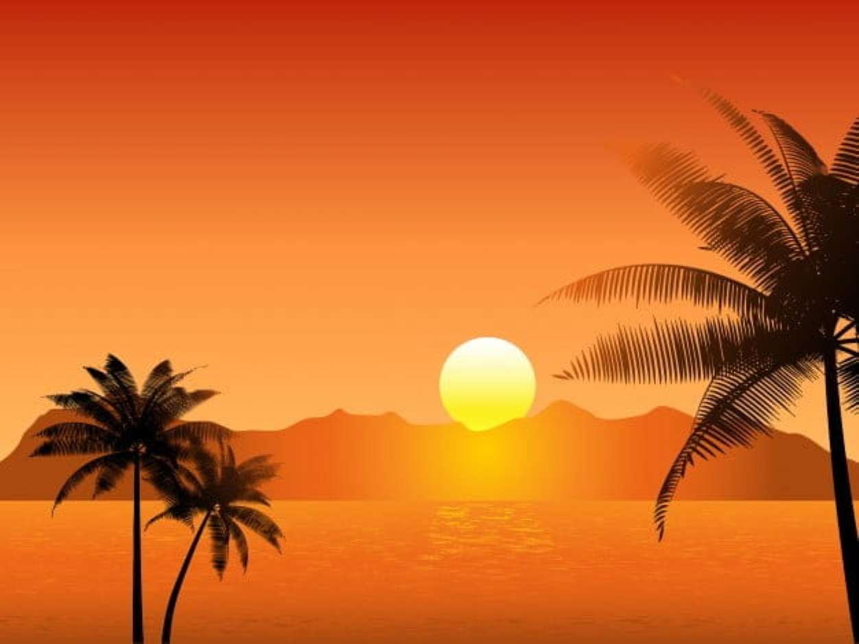 wschód słońca na plaży puzzle online ze zdjęcia