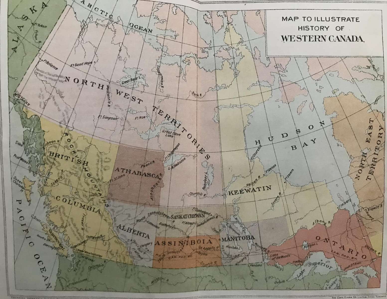 Stara mapa Kanady puzzle online ze zdjęcia