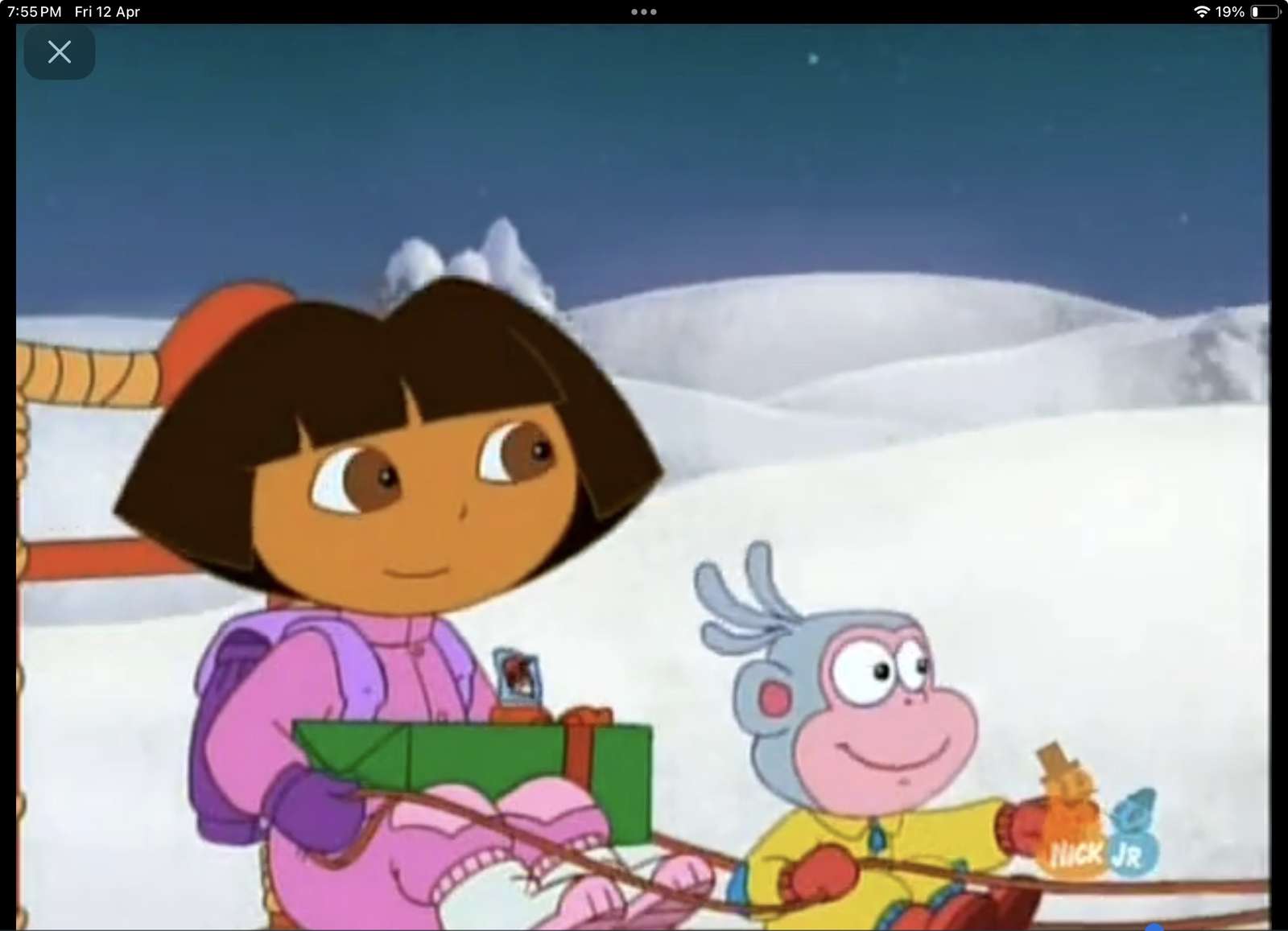 Dora odkrywca prezent dla Świętego Mikołaja puzzle online