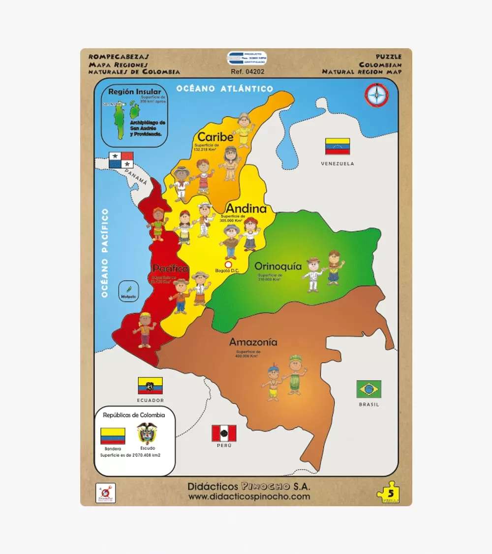 Mapa regionów naturalnych puzzle online