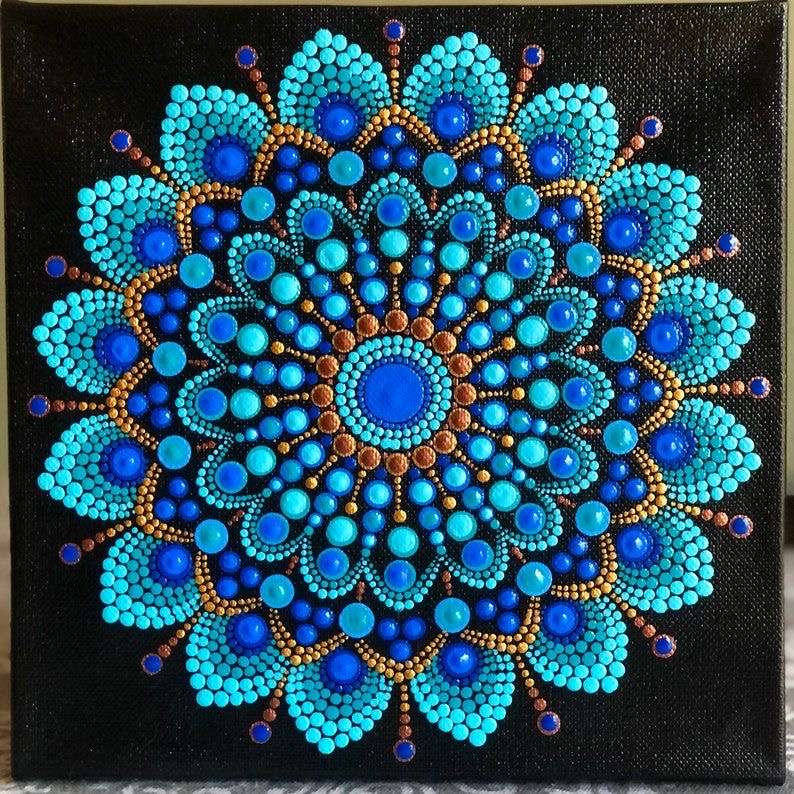 Niebieska Mandala puzzle online