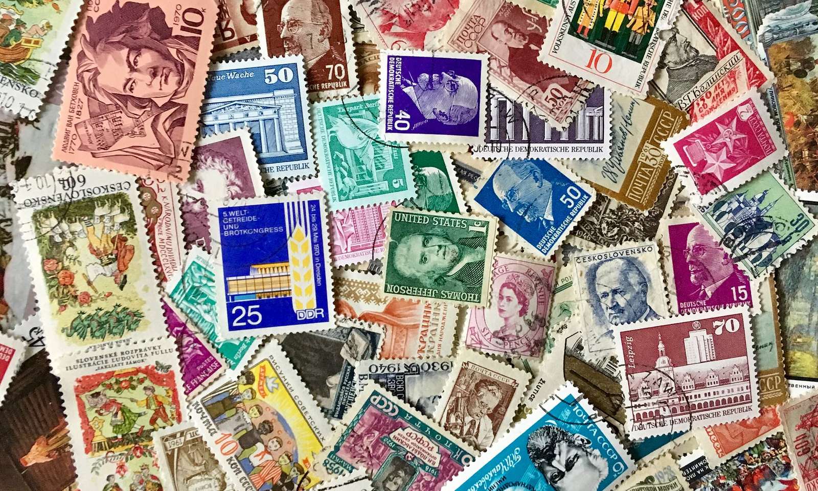 Zbieranie znaczków puzzle online ze zdjęcia