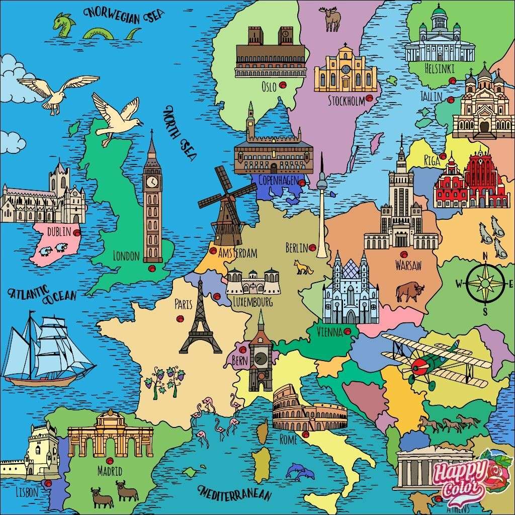harta europei puzzle online