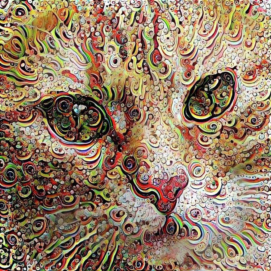 Psychodeliczny kot puzzle online ze zdjęcia