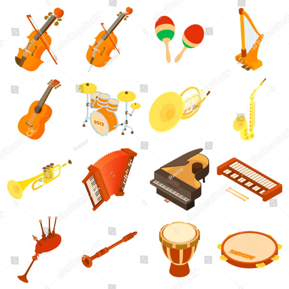 Instrumenty muzyczne puzzle online ze zdjęcia