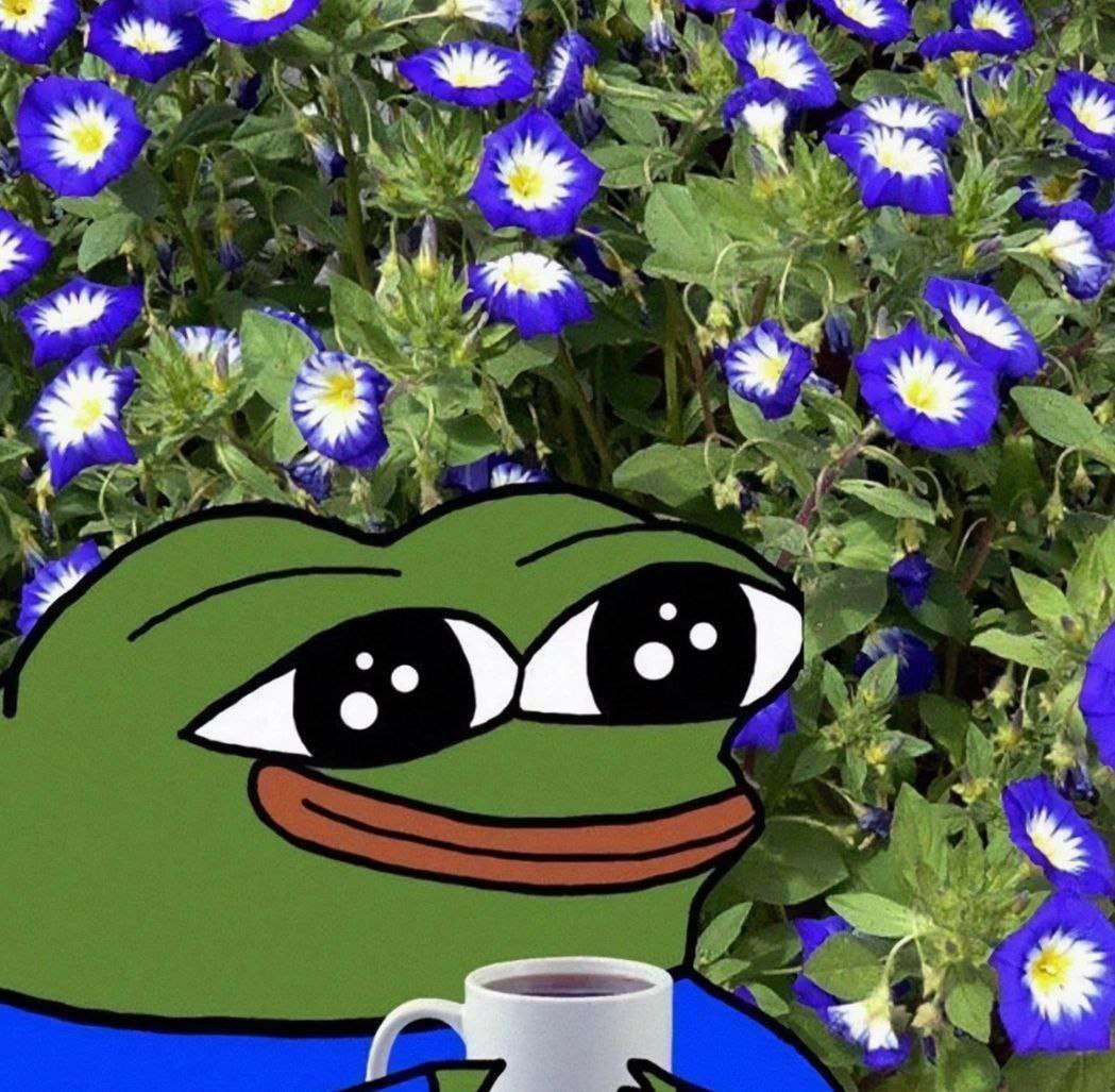 Żaba z herbatą, tło kwiatu puzzle online ze zdjęcia