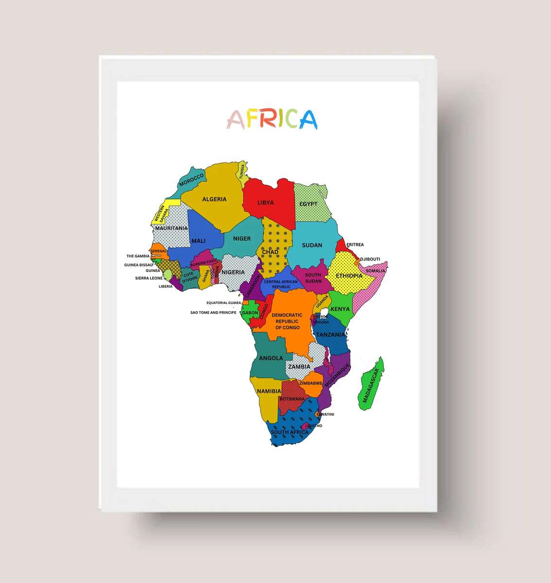 Mapa Afryki puzzle online ze zdjęcia