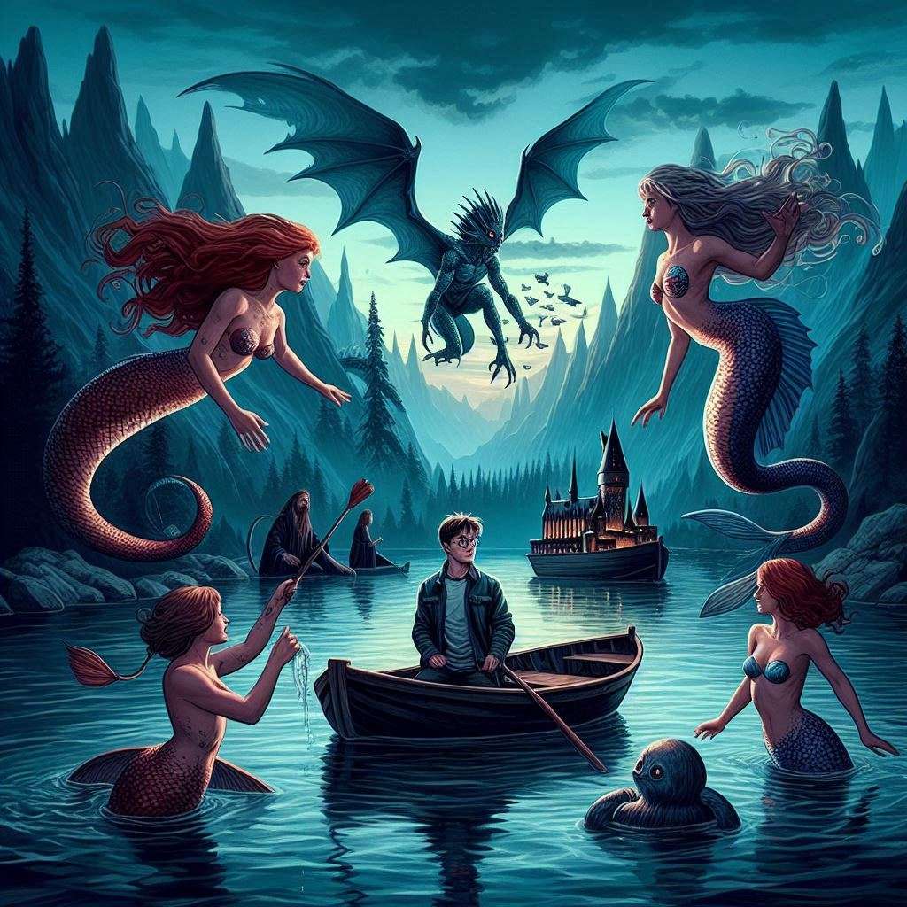 Harry Potter w Nero afronta Sirene i Trito puzzle online ze zdjęcia