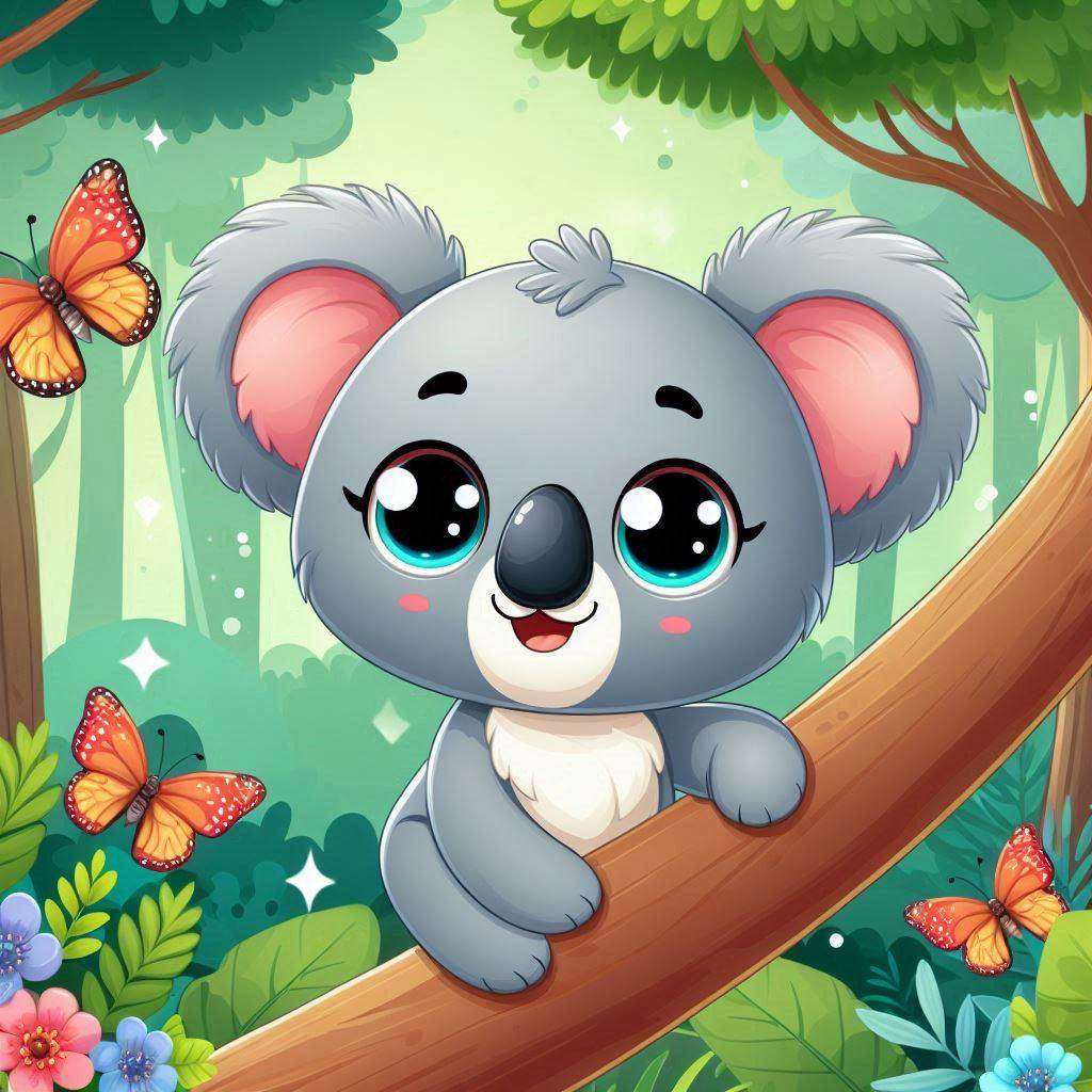 Jasna koala w lesie puzzle online ze zdjęcia