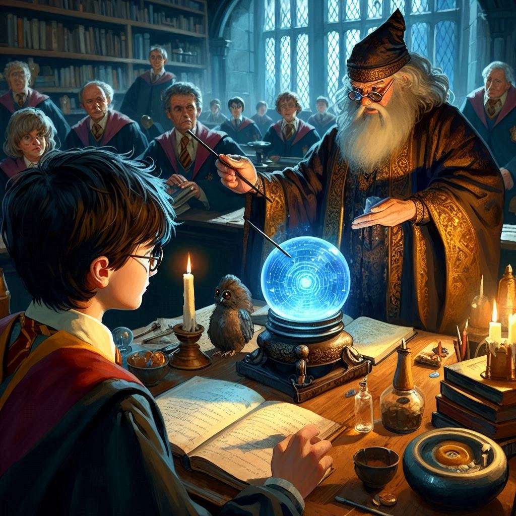 Harry Potter jest nauką wróżenia puzzle online ze zdjęcia