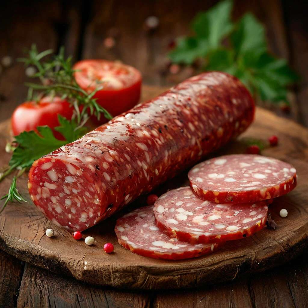 Kiełbasa salami puzzle online ze zdjęcia