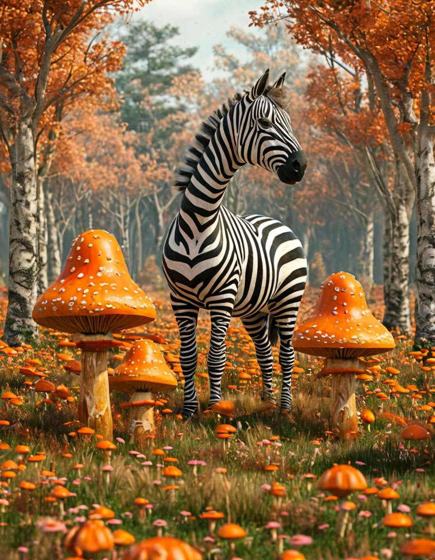 Zebra w lesie puzzle online ze zdjęcia