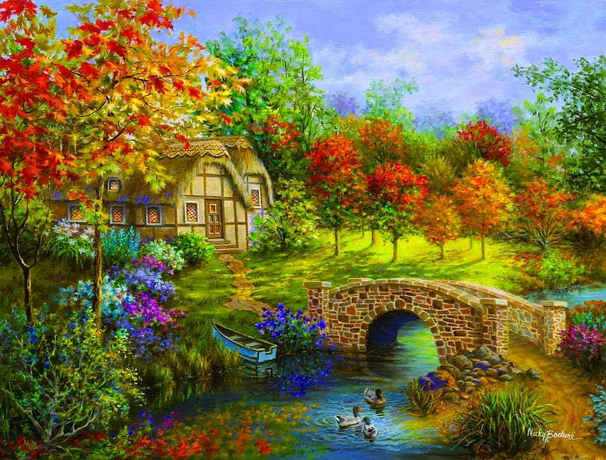 Artystyczna interpretacja Bridge puzzle online